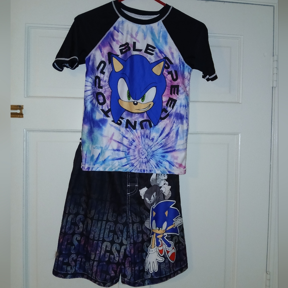 Sonic the Hedgehog Tie-Dye Shirt and Shorts Set